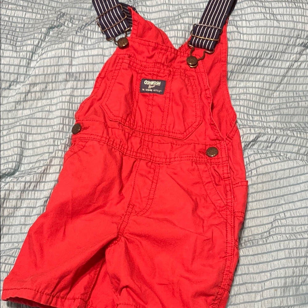 OshKosh B'gosh Vibrant Red Short Overalls